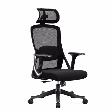 Jeffcoco Furniture Ergonomic Office Chair,High-Back With Wheels,Breathable Mesh, Comfortable Seat,Adjustable Back, Headrest, Soundproof wheel