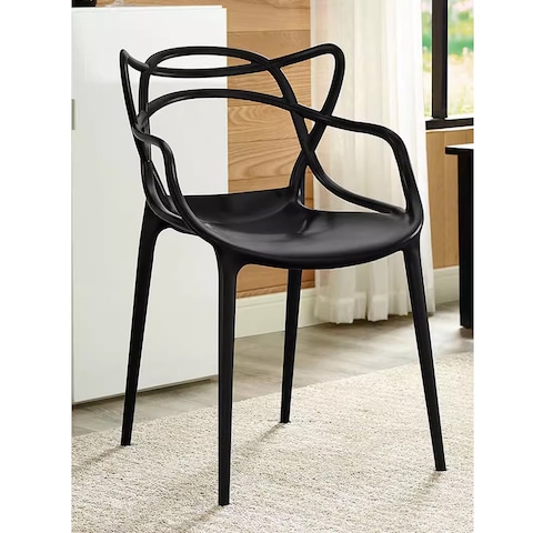 Jeffcoco Furniture Interior Design PP Chair Leisure Chair For Home Office Centre Place Dining Coffee Shop,Restaurant (White One Piece)