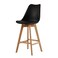 Jeffcoco Furniture Solid wood Bar Chair,Counter Stool For High Table,Back Support High Chair Home Bar Office (Black)