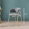 Jeffcoco Furniture Modern Comfortable Velvet Living Room Chair Gold Legs Dining Chair For Restaurant Home Furniture (Grey)