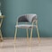 Jeffcoco Furniture Modern Comfortable Velvet Living Room Chair Gold Legs Dining Chair For Restaurant Home Furniture (Grey)