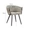 Jeffcoco Furniture Outdoor garden Bistro sofa chair, patio furniture, woven metal frame, sponge seat, Outdoor balcony single Seat chair, Waterproof Brown Beige Chair