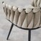 Jeffcoco Furniture Outdoor garden Bistro sofa chair, patio furniture, woven metal frame, sponge seat, Outdoor balcony single Seat chair, Waterproof Brown Beige Chair