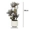 Jeffcoco Furniture Artificial flower,Artificial plants with Holder Plate Home Decor indoor, outdoor, Garden,Table Desk decoration For Housewarming Gift (Grey)