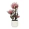 Jeffcoco Furniture Artificial flower,Artificial plants with Holder Plate Home Decor indoor, outdoor, Garden,Table Desk decoration For Housewarming Gift (Pink)