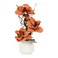 Jeffcoco Furniture Artificial flower,Artificial plants with Holder Plate Home Decor indoor, outdoor, Garden,Table Desk decoration For Housewarming Gift (Orange)