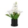 Jeffcoco Furniture Artificial flower,Artificial plants with Holder Plate Home Decor Corner,indoor, outdoor, Garden, decoration For House Decorative Art Display (White)