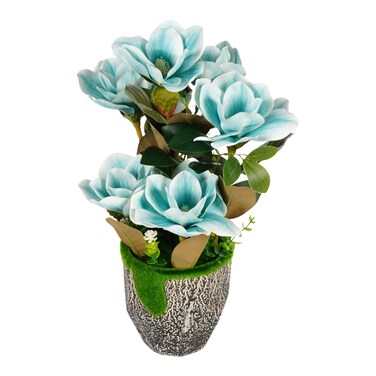 Jeffcoco Furniture Home Decor Artificial flower,Artificial plants indoor, outdoor Office Table Display, Garden decoration For Housewarming Gift potted (Blue)