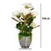 Jeffcoco Furniture Home Decor Artificial flower,Artificial plants indoor, outdoor Office Table Display, Garden decoration For Housewarming Gift potted (White)