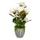 Jeffcoco Furniture Home Decor Artificial flower,Artificial plants indoor, outdoor Office Table Display, Garden decoration For Housewarming Gift potted (White)