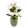 Jeffcoco Furniture Home Decor Artificial flower,Artificial plants indoor, outdoor Office Table Display, Garden decoration For Housewarming Gift potted (White)