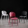 Jeffcoco Furniture Modern Mid Century Premium Plastic Chair,Curved Back Dining Chairs For Kitchen Garden Lounge Meeting Room,1PCS Red