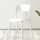 Jeffcoco Furniture Modern Mid Century Premium Plastic Chair,Curved Back Dining Chairs For Kitchen Garden Lounge Meeting Room,1PCS White