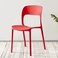 Jeffcoco Furniture Modern Mid Century Premium Plastic Chair,Curved Back Dining Chairs For Kitchen Garden Lounge Meeting Room,1PCS Red