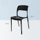 Jeffcoco Furniture Modern Mid Century Premium Plastic Chair,Curved Back Dining Chairs For Kitchen Garden Lounge Meeting Room,1PCS Black