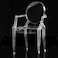 Jeffcoco Furniture Casper Modern Acrylic Stacking Kitchen and Dining Room Chair in Clear - Fully Assembled (Arm Chair)