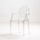 Jeffcoco Furniture Casper Modern Acrylic Stacking Kitchen and Dining Room Chair in Clear - Fully Assembled (Arm Chair)