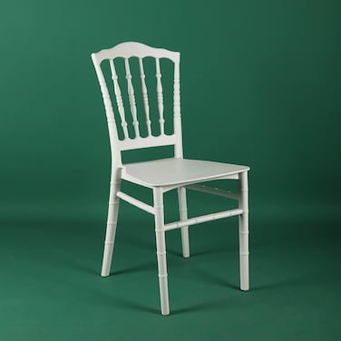 Jeffcoco Furniture stackable chair Injection processing Fixed leg plastic leisure chair outdoor/indoor outside/inside Patio/Garden chair Water/sun proof Dining chair (white 1pc)