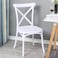 Jeffcoco Furniture stackable chair Injection processing Fixed leg plastic leisure chair outdoor/indoor outside/inside Patio/Garden chair Water/sun proof Dining chair (white 1pc)
