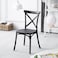 Jeffcoco Furniture stackable chair Injection processing Fixed leg plastic leisure chair outdoor/indoor outside/inside Patio/Garden chair Water/sun proof Dining chair (black 1pc)