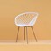 Jeffcoco Furniture Mid Century Modern Leisure Chair Hollow Back design, Living Dining Room Chair White 1 pcs
