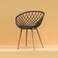 Jeffcoco Furniture Mid Century Modern Leisure Chair Hollow Back design, Living Dining Room Chair Black 1 pcs