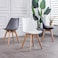 Jeffcoco Furniture Wooden Leg Leather cusion seat chair for dining,desk chair white 1 pcs