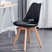 Jeffcoco Furniture Wooden Leg Leather cusion seat chair for dining,desk chair black 1 pcs