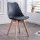 Jeffcoco Furniture Wooden Leg Leather cusion seat chair for dining,desk chair black 1 pcs