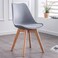 Jeffcoco Furniture Wooden Leg Leather cusion seat chair for dining,desk chair grey 1 pcs