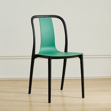 Jeffcoco Furniture Restaurant Dining Chair Outdoor Indoor Plastic Chair,Stackable Dining Chair,1pcs Green