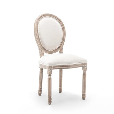 Jeffcoco Furniture Mordern Solid Wood Dining Chair for Kitchen,Bistro,Resteraunt in Beige Color Fabric Seat (1pcs Fabric Back)