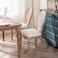 Jeffcoco Furniture Mordern Solid Wood Dining Chair for Kitchen,Bistro,Resteraunt in Beige Color Fabric Seat (1pcs Rattan Back)