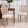 Jeffcoco Furniture Mordern Solid Wood Dining Chair for Kitchen,Bistro,Resteraunt in Beige Color Fabric Seat (1pcs Rattan Back)