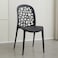 Jeffcoco Furniture back hole design stackable chair Injection processing Fixed leg plastic leisure chair outdoor/indoor outside/inside Patio/Garden chair Water/sun proof Dining chair (Black 1pc)