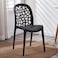 Jeffcoco Furniture back hole design stackable chair Injection processing Fixed leg plastic leisure chair outdoor/indoor outside/inside Patio/Garden chair Water/sun proof Dining chair (Black 1pc)
