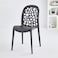 Jeffcoco Furniture back hole design stackable chair Injection processing Fixed leg plastic leisure chair outdoor/indoor outside/inside Patio/Garden chair Water/sun proof Dining chair (Black 1pc)
