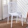 Jeffcoco Furniture back hole design stackable chair Injection processing Fixed leg plastic leisure chair outdoor/indoor outside/inside Patio/Garden chair Water/sun proof Dining chair (White 1pc)