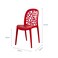 Jeffcoco Furniture back hole design stackable chair Injection processing Fixed leg plastic leisure chair outdoor/indoor outside/inside Patio/Garden chair Water/sun proof Dining chair (Red 1pc)