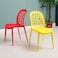 Jeffcoco Furniture back hole design stackable chair Injection processing Fixed leg plastic leisure chair outdoor/indoor outside/inside Patio/Garden chair Water/sun proof Dining chair (Red 1pc)