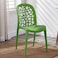 Jeffcoco Furniture back hole design stackable chair Injection processing Fixed leg plastic leisure chair outdoor/indoor outside/inside Patio/Garden chair Water/sun proof Dining chair (Green 1pc)