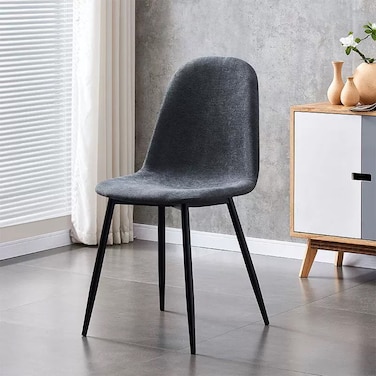 Jeffcoco Furniture Dining Chairs for Mid Century Modern Side Chairs, Fabric Upholstered Dining Chair with Metal Legs Kitchen, Living Room, Resaturant and events,1pcs Brown