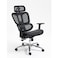 Jeffcoco Furniture Black Mesh Multi-Functional Swivel Office Chair with Lumbar Support, Adjustable Height, 360-Degree Rotation, Ergonomic Design, and Rolling Wheels for Home, Office, or Gaming