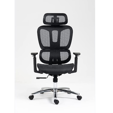 Jeffcoco Furniture Black Mesh Multi-Functional Swivel Office Chair with Lumbar Support, Adjustable Height, 360-Degree Rotation, Ergonomic Design, and Rolling Wheels for Home, Office, or Gaming
