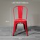 Jeffcoco Furniture Tolix Style Metal Dining Chair D1 Industrial Stackable Cafe Side Indoor/Inside Outdoor/Outside Courtyard Garden Patio Kitchen Dining Room(1 Red)