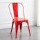 Jeffcoco Furniture Tolix Style Metal Dining Chair D1 Industrial Stackable Cafe Side Indoor/Inside Outdoor/Outside Courtyard Garden Patio Kitchen Dining Room(1 Red)