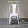 Jeffcoco Furniture Tolix Style Metal Dining Chair D1 Industrial Stackable Cafe Side Indoor/Inside Outdoor/Outside Courtyard Garden Patio Kitchen Dining Room(1 White)