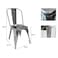 Jeffcoco Furniture Tolix Style Metal Dining Chair D1 Industrial Stackable Cafe Side Indoor/Inside Outdoor/Outside Courtyard Garden Patio Kitchen Dining Room(1 Silver)