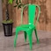Jeffcoco Furniture Tolix Style Metal Dining Chair D1 Industrial Stackable Cafe Side Indoor/Inside Outdoor/Outside Courtyard Garden Patio Kitchen Dining Room(1 Dark Green)