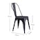 Jeffcoco Furniture Tolix Style Metal Dining Chair D1 Industrial Stackable Cafe Side Indoor/Inside Outdoor/Outside Courtyard Garden Patio Kitchen Dining Room(1 Shining Black)
